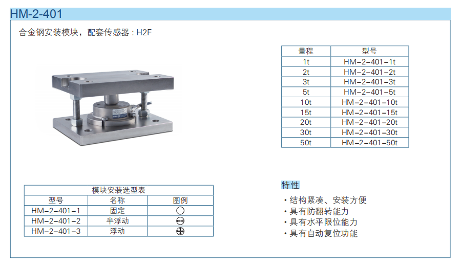 防側(cè)翻稱(chēng)重模塊HM-2-401